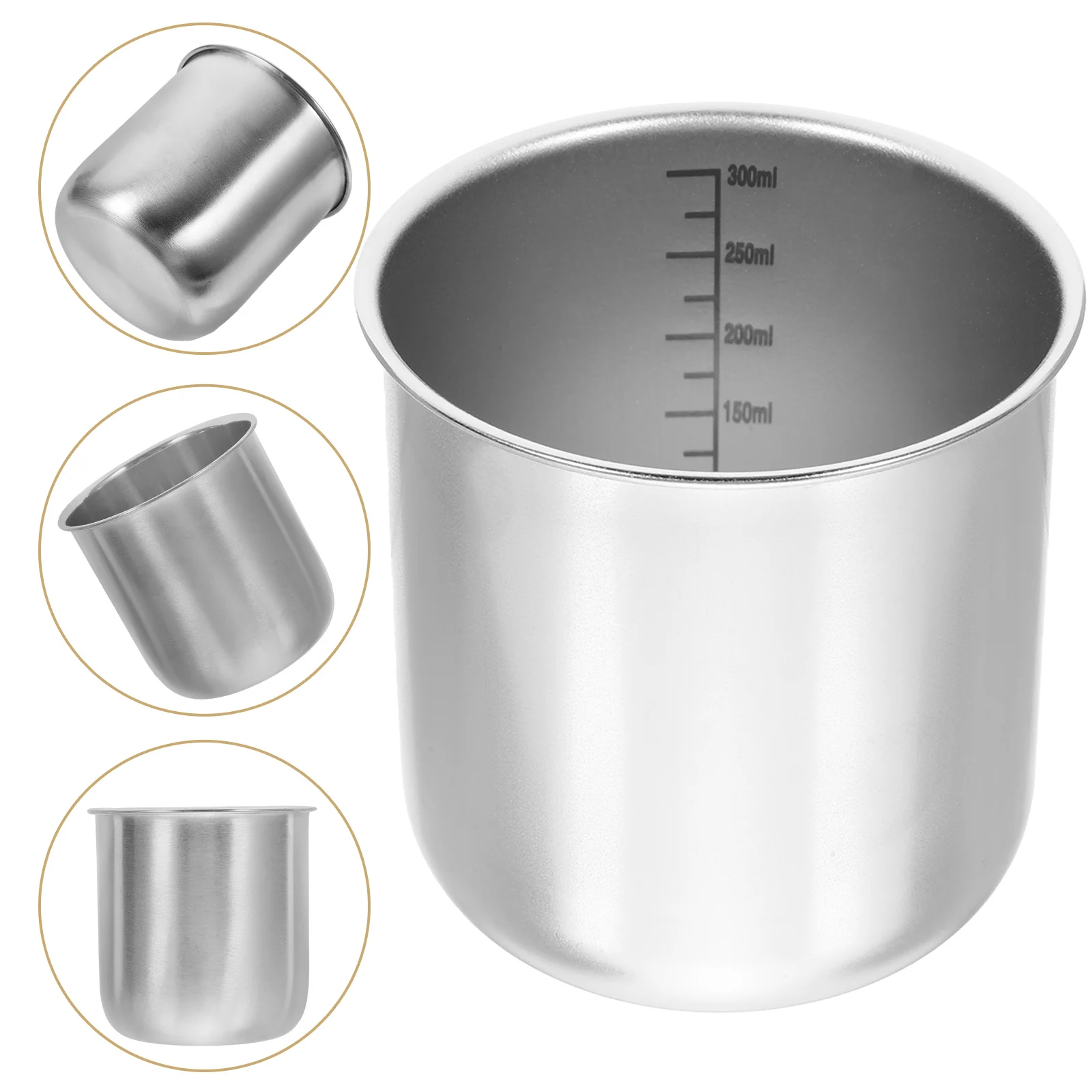 

Stainless Steel Rice Cup Large Capacity Kitchen Holder with Scale Food Safe Measuring Container for Porridge Soup Metal
