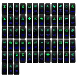 12V/24V Green & Blue Led Rocker Switch 3 Pins ON/OFF 7Pin ON OFF ON Waterproof for Car Boat Panel Carling ARB Narva 4x4