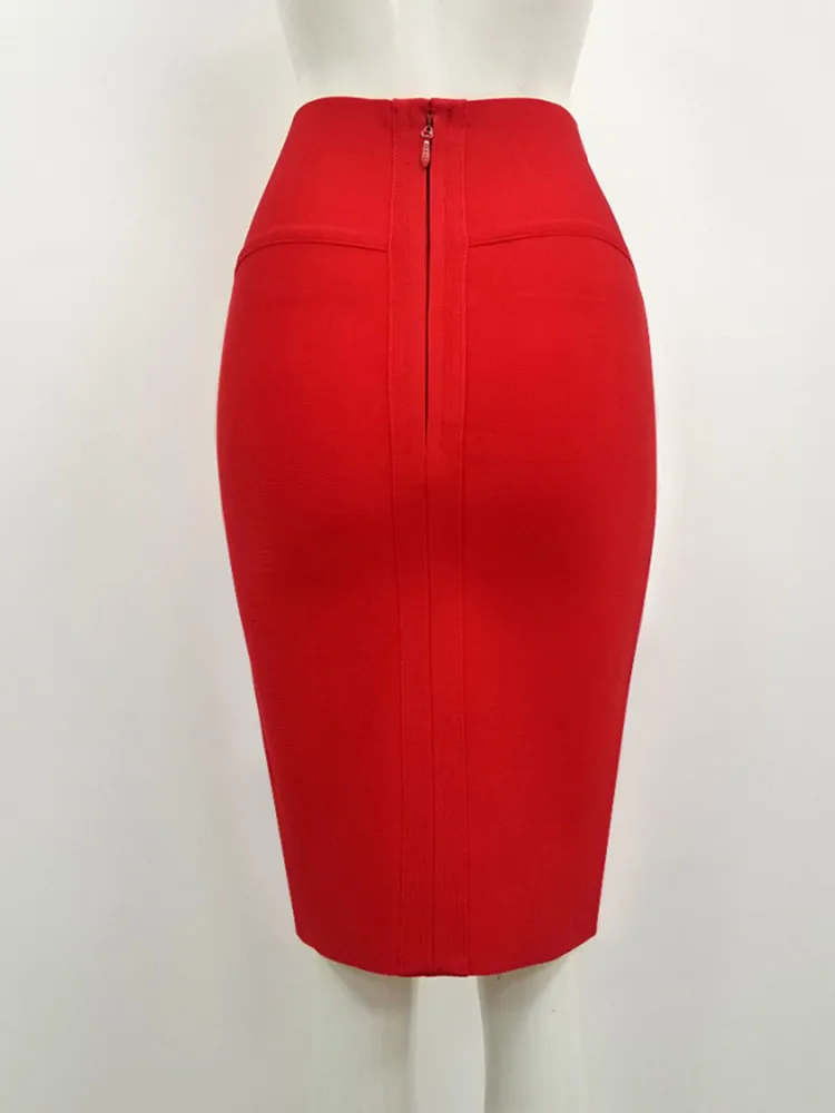 New Arrival Women Black Red White Bodycon Bandage Skirt Ladies Designer High Waist Sequined Night Club Party Club Pencil Skirt