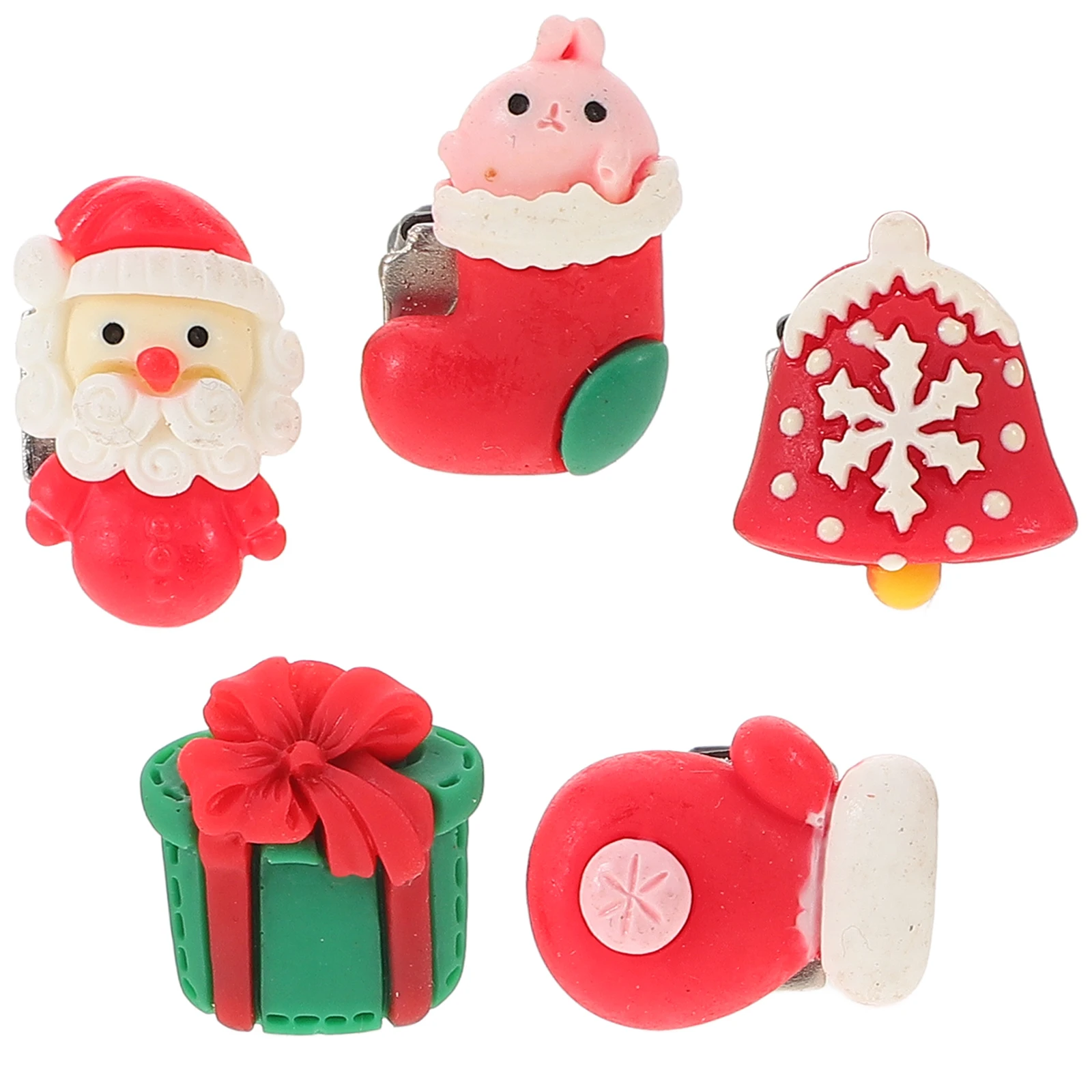 

5pcs Air Freshener Clips Christmas Car Interior Decorations Cute Accessories For Women Durable Metal Resin Holiday Cheer Fast