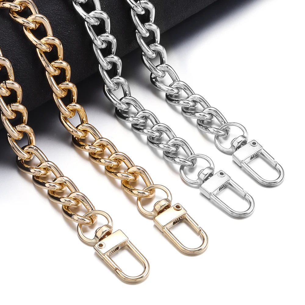 Metal Aluminum Bag Chains Gold Silver Color 40/60/80/100cm Replacement Bags Strap Extended Link Chain Garment Accessories