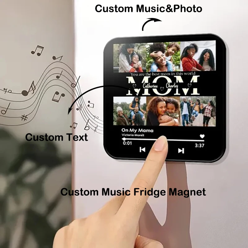 

Customized Photo Mom Music Fridge Magnet with Frame, Personalized Refrigerator Magnets, Best Mother's Day Gift 2025