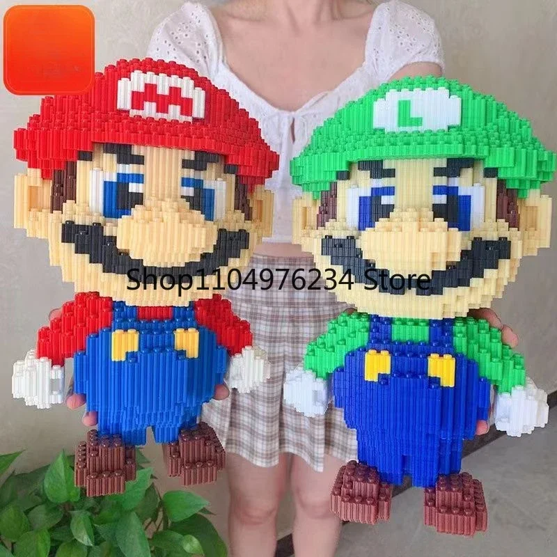 لعبة تجميع ألغاز سوبر ماريو الكبيرة ثلاثية الأبعاد هدية عيد ميلاد للأطفال لتزيين سطح المكتب