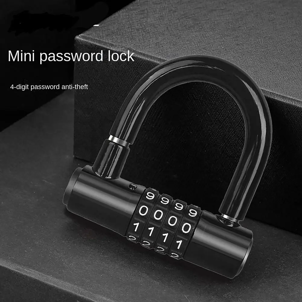 Convenient 4 Digit Code Bicycle Security Lock U Shape Anti Theft Motorcycle Ring Lock Password Lock for Outdoor Riding