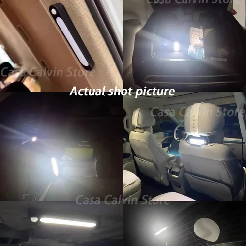 Imagen 2 del producto Luz con Sensor de luz para maletero de coche, barra de luz de inducción automática recargable por USB, lámpara magnética con modo de detección Maual