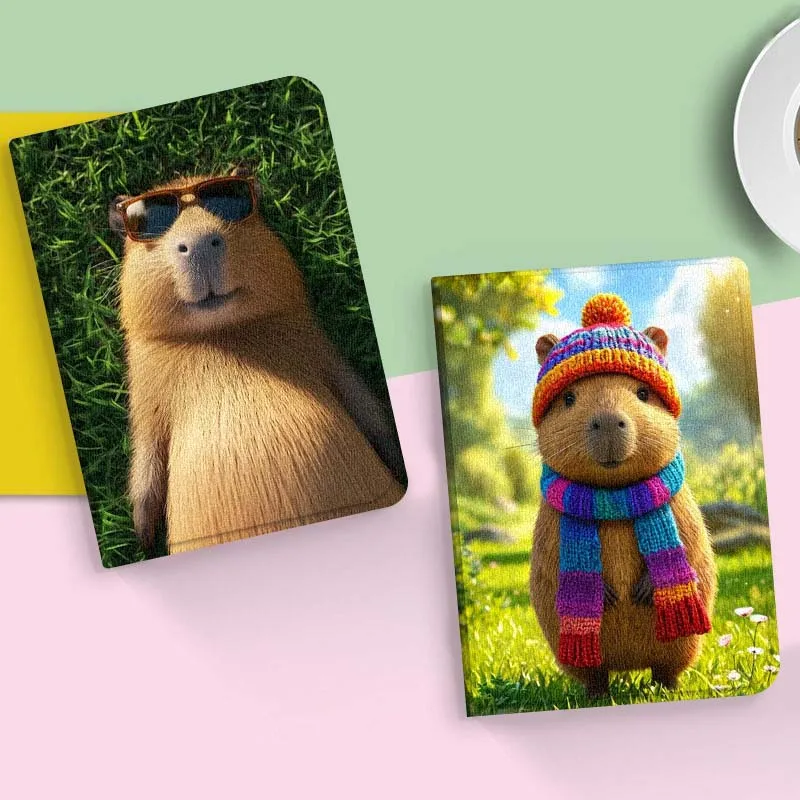 

Cartoon Art Capybara For Vivo IQOO Pad Pad2 Pad3 Pad5 Air SE Pro 11 11.5 12.1 12.3 13 inch Foldable Cover Tablet Case