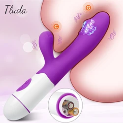 Rabbit Vibrator for Women Vagina G-Spot Vibrator Clit Nipples Stimulator Female Masturbation Battery Powered Sex Toy for Women