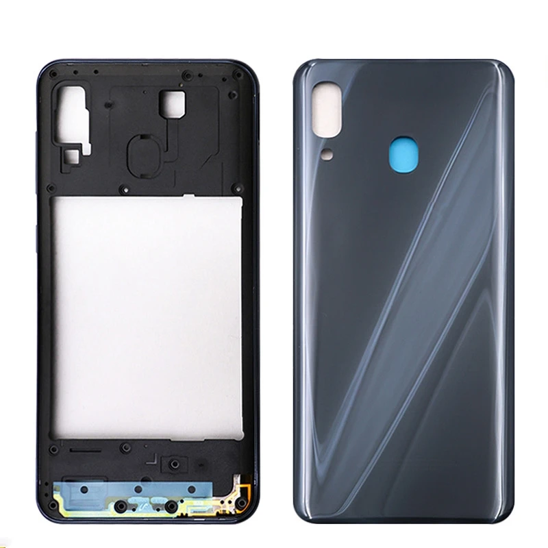 

For Samsung Galaxy A30 2019 A305 A305F Middle Frame Bezel + Battery Back Cover Rear Door Housing Case With Camera Frame Lens