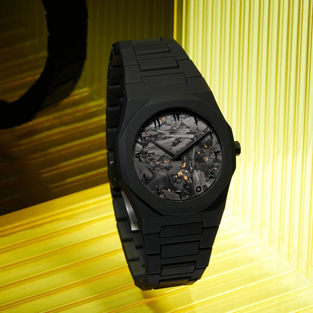 Men's Arabic Numeral Watch 3ATM Waterproof Ultra-thin Polycarbonate Case Unique Texture Quartz Watch High-end Feel