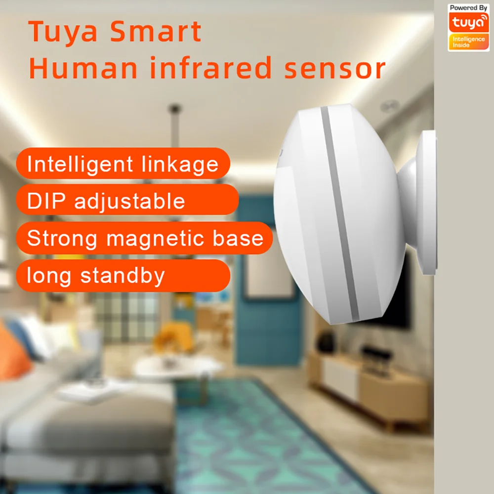 Meian Tuya Motion Sensor Smart Infrared Sensor Zigbee Motion Detector for Alarm Security Protection System Tuya/ Smart Life APP