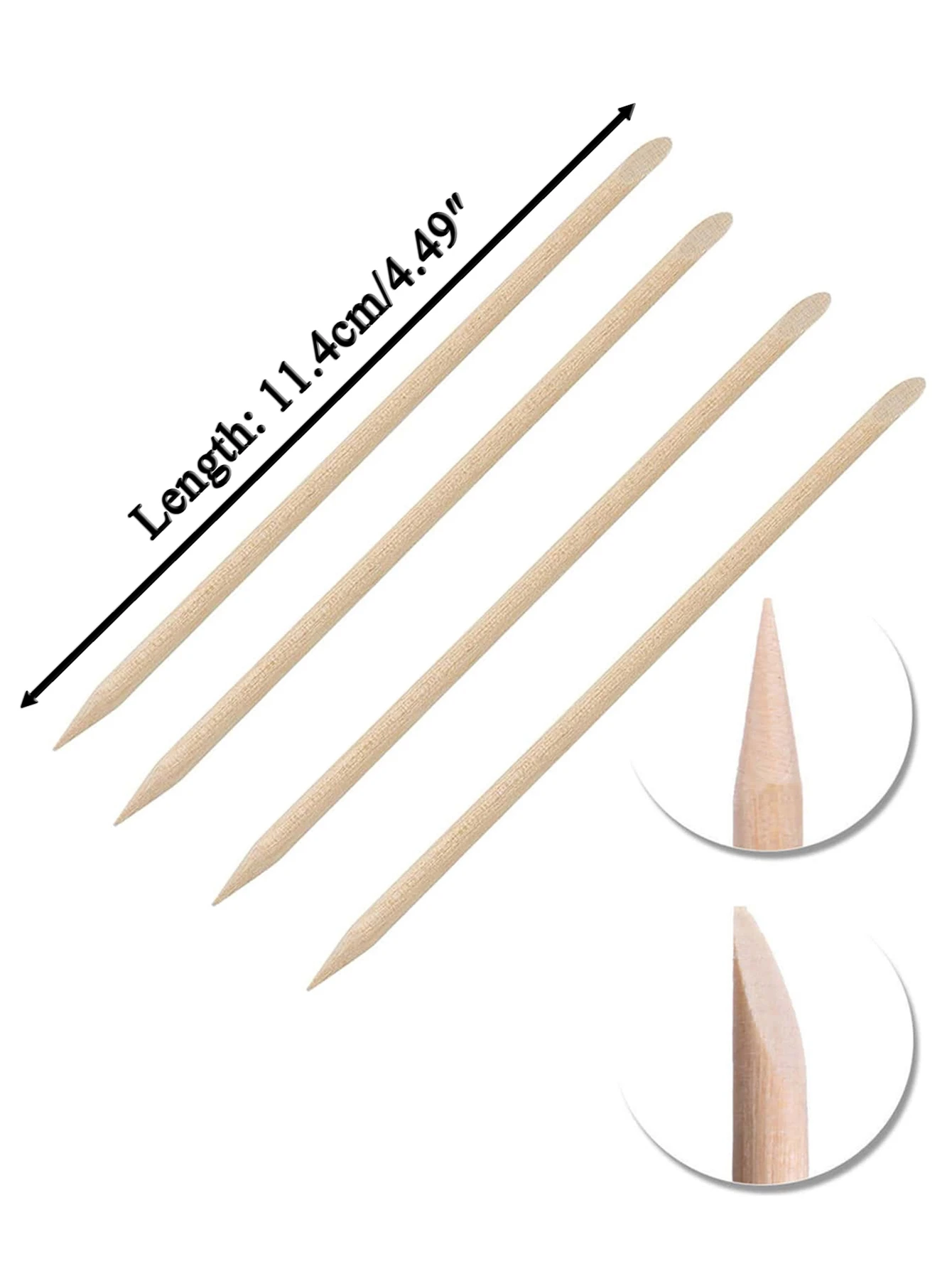 11.4 سنتيمتر أعواد بشرة خشبية لفن الأظافر أدوات مانيكير خشبية برتقالية مزدوجة الأطراف لتنظيف إزالة طلاء الأظافر #5