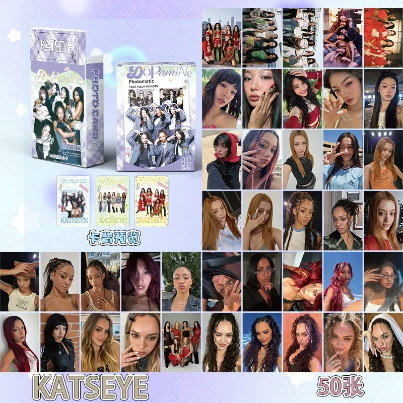 

50 шт., набор фотокарточек для группы корейской девушки KATSEYE-Daniel Manon Megan, коллекционная карта ЛОМО, подарок для фанатов
