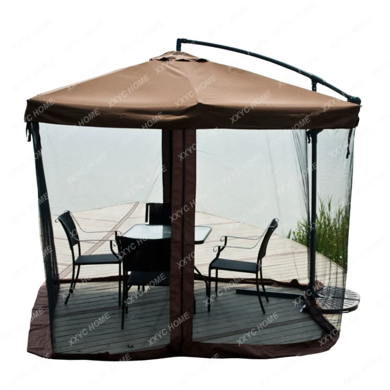 Outdoor Sunshade Patio Umbrella Outdoor Anti-Mosquito Mesh Mosquito Net Umbrella Garden Side Umbrella Balcony Sun Umbrella