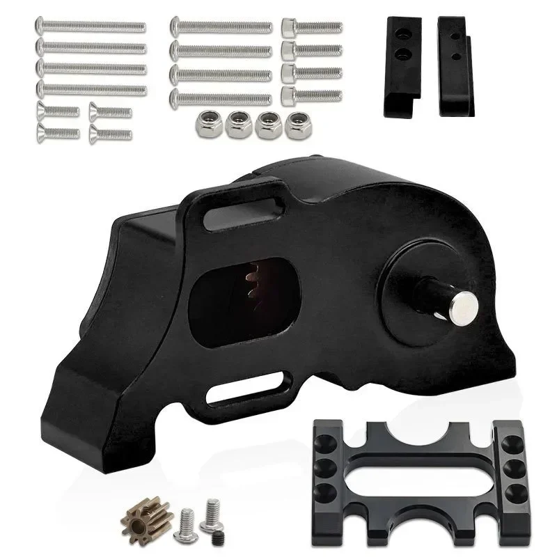 

LCG Metal Transmission Low Speed Gearbox With Motor Gear for 1/10 RC Crawler Car SCX10 TRX4 RC4WD Capra Upgrade Parts