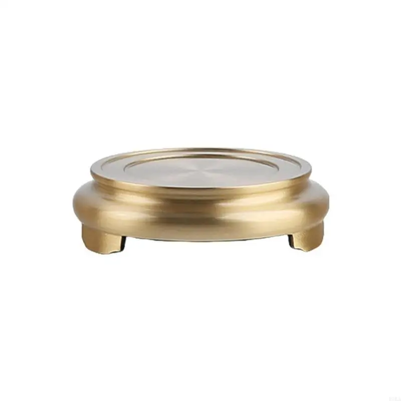   Round Brass Incence Base Stand Holder Three Legged For Stability Enhances Home
