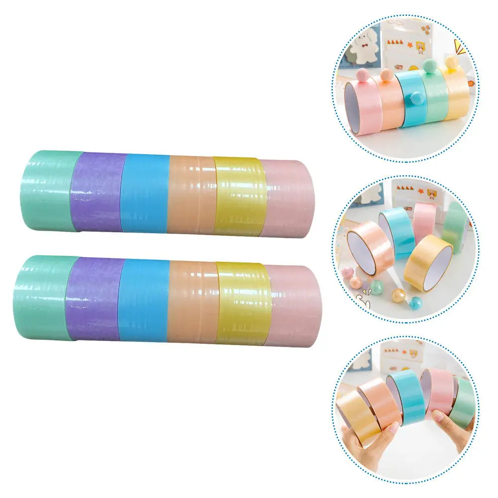 

12 Rolls Sticky Ball Tape Colored Adhesive DIY Tapes for Hands-on Play Stress Relief Fidget Fun Decorative Decompression