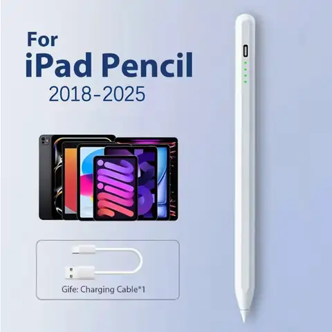 iPad 11세대 및 10세대용 스타일러스 펜(2018-2025) Apple iPad 6-11세대, iPad Air 3/4/5/M2/M3, iPad mini 5/6, iPad Pro 11