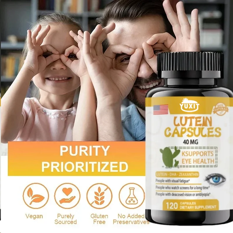 YUXIT Natural Treasure Lutein Pill อาหารเสริมสุขภาพตาและวิตามิน รองรับสุขภาพสายตา 40มก