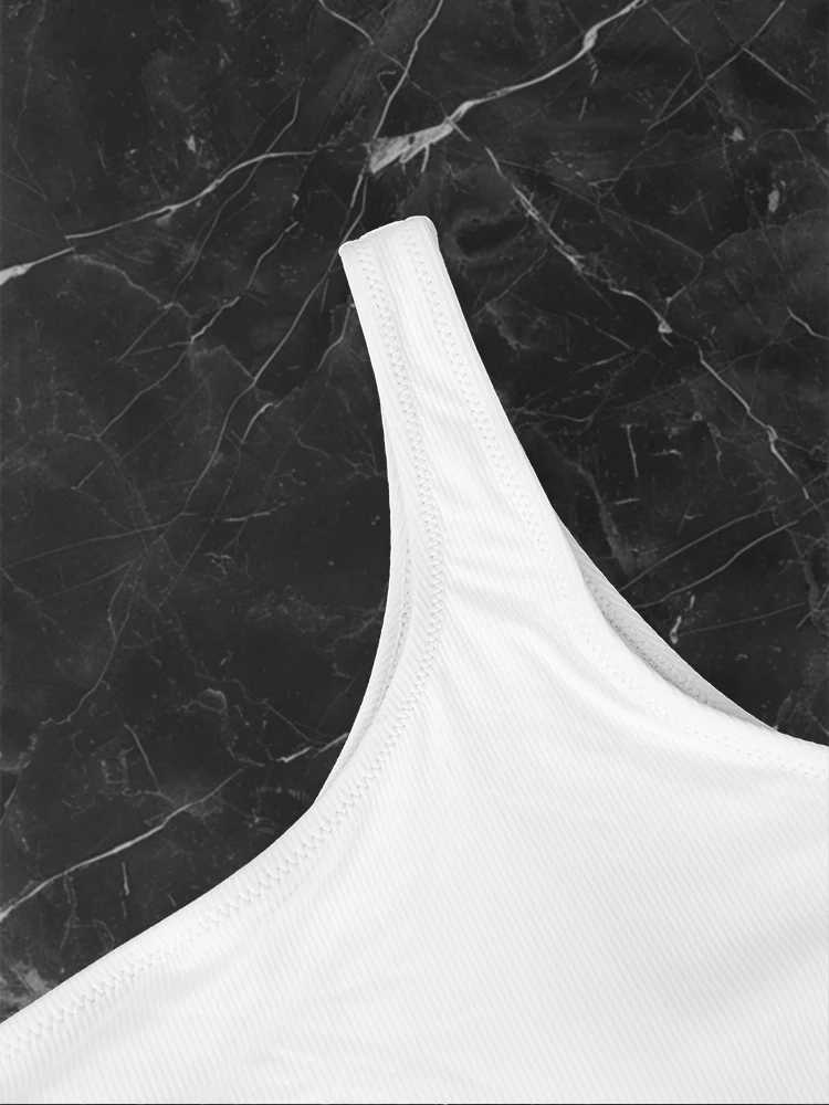 2pcs/Set Solid Color Ladies Bra Underwear Set Sexy Lingerie Women Bra Single Shoulder Swimsuit Underpants Biquinis Suit