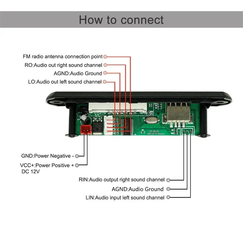 Carte décodeur de lecteur MP3 Bluetooth 5.0, radio FM, TF, USB, récepteur de musique AUX Tech, kit de voiture, carte amplificateur audio, nouveau, 3.5mm