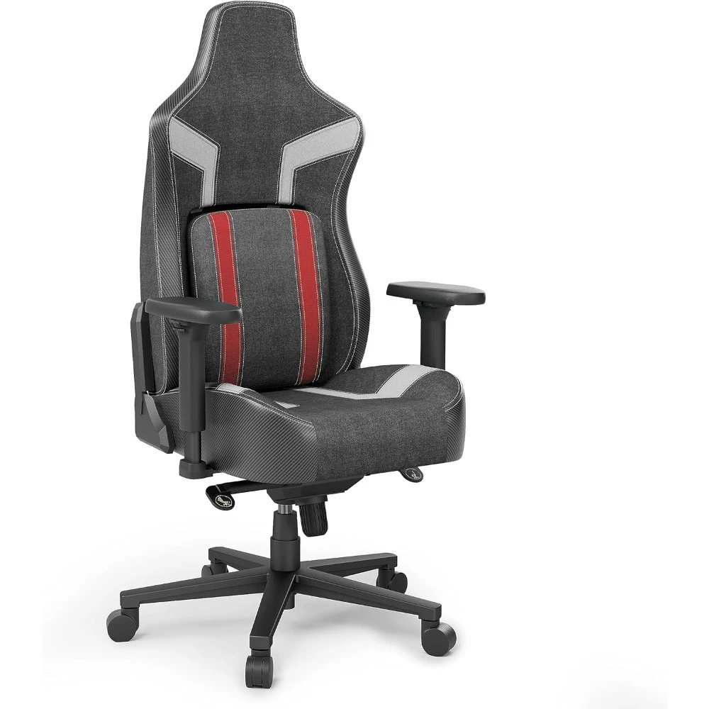 

Ergonomic Gaming Chair with Lumbar Support/4.3in Seat Thicker Cushion, Adjustable Hight, Red Comfortable Swivel Gaming Chair