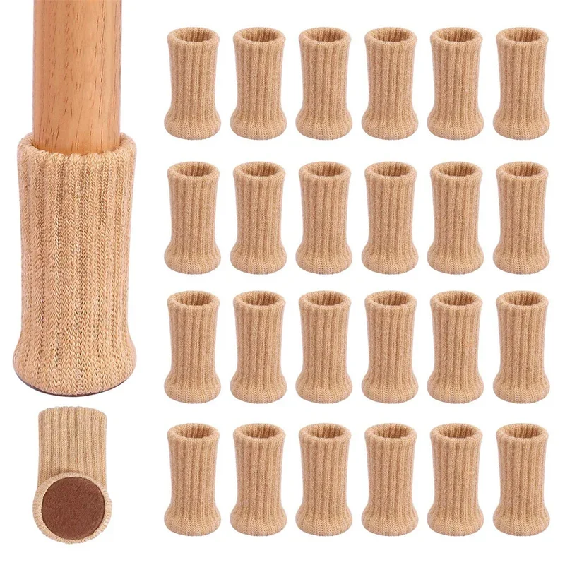 

24 шт., высокоэластичные носки для ножек стула с противоскользящими подушечками, толстые колпачки для ножек стула, защитные накладки для пола, набор чехлов для мебели