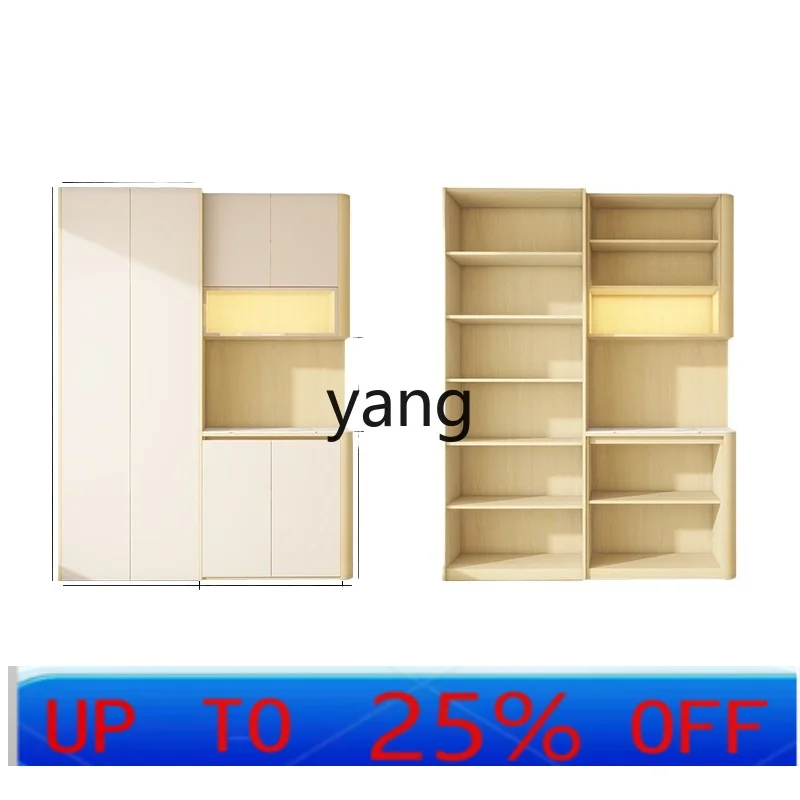 

LMM solid wood simple side cabinet embedded refrigerator living room home against the wall arc storage locker