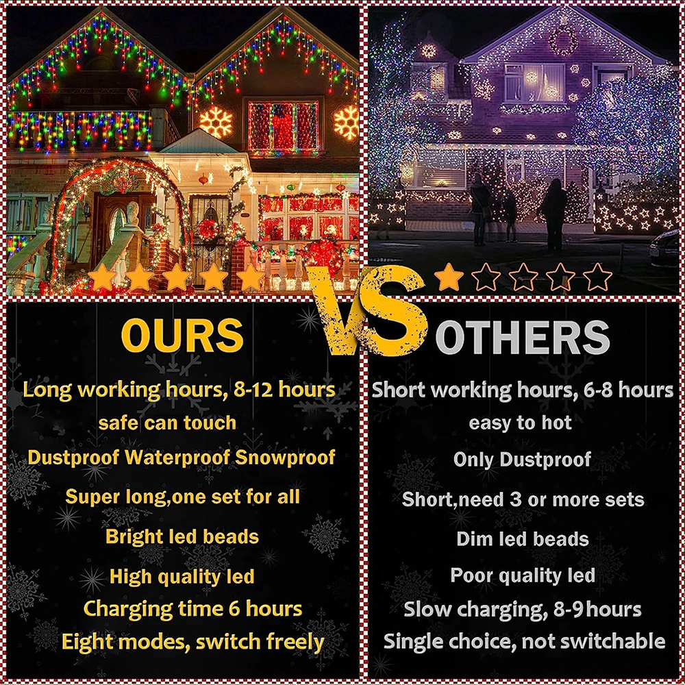 الشمسية شارع حديقة الديكور جارلاند الشمسية الستار جليد ضوء في الهواء الطلق LED سلسلة أضواء 3.5 متر/7.5 متر ستارة مقاومة للماء ضوء