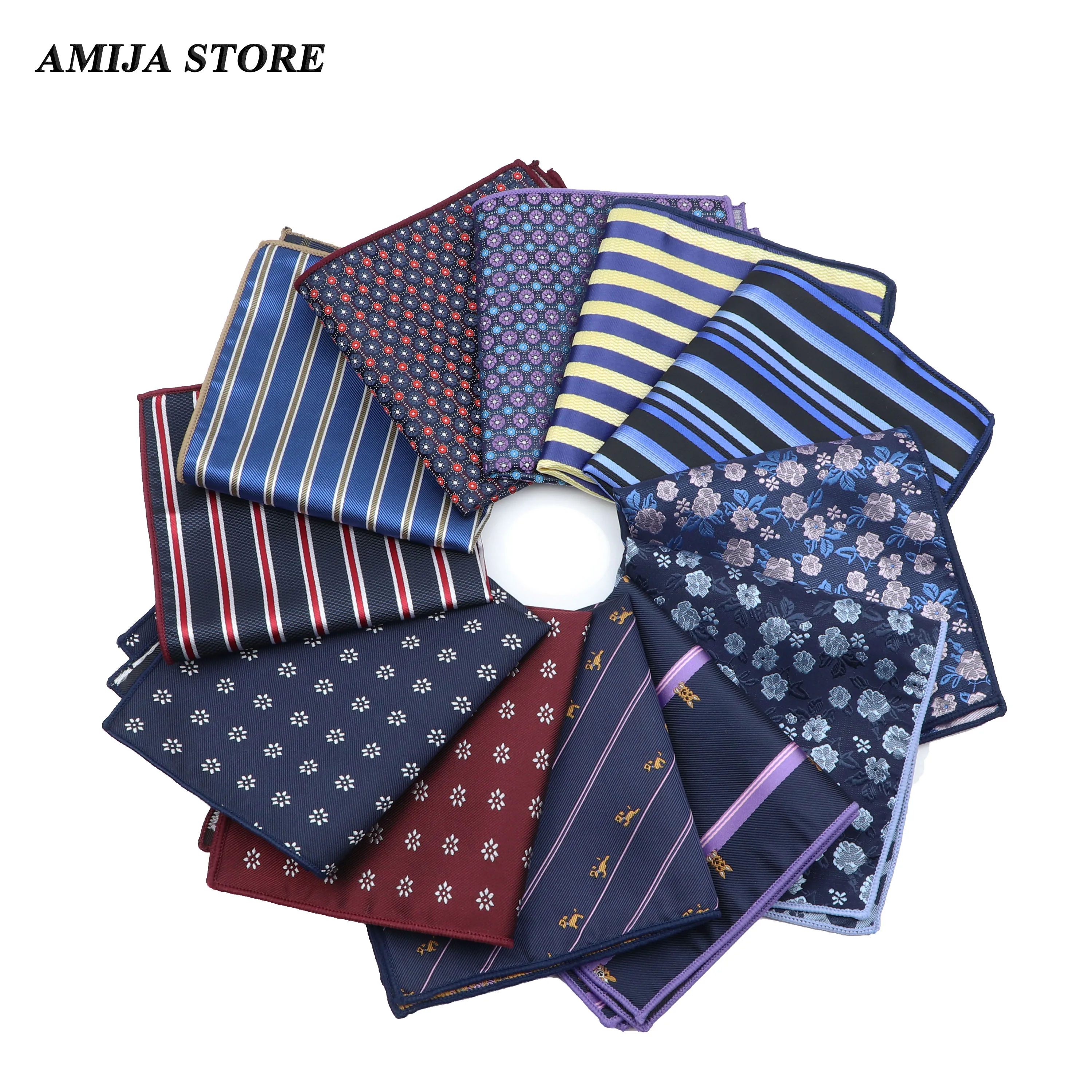 47 color Men Hanky Pocket Squared Handkerchief Red Striped  Hankerchief Flower Paisley Floral Wedding Party Gift For Man Accesso