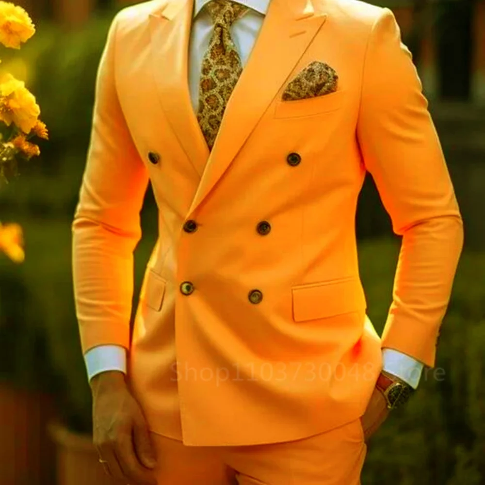 

Men Suits Smart Casual Groom Tuxedos Slim Fit Blazer Set Formal Business Suit For Men 2 Piece Costume Homme Blazer+Pants