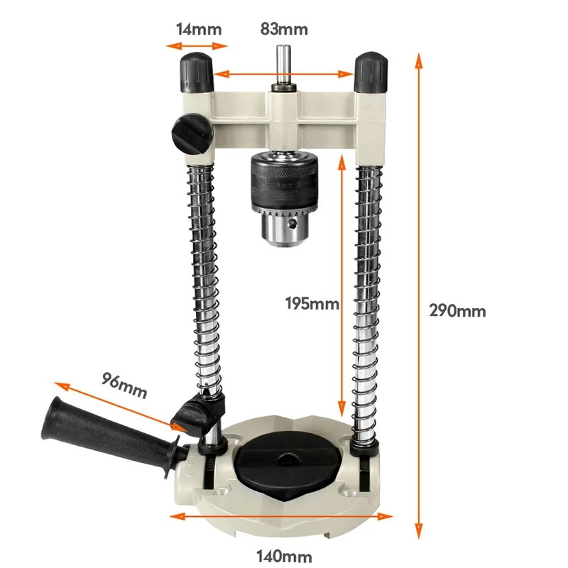 Imagem -05 - Precisão Ajustável Broca Guia Acessório com Chuck Drill Holder Stand Guia de Perfuração 45-90 Graus do Ângulo