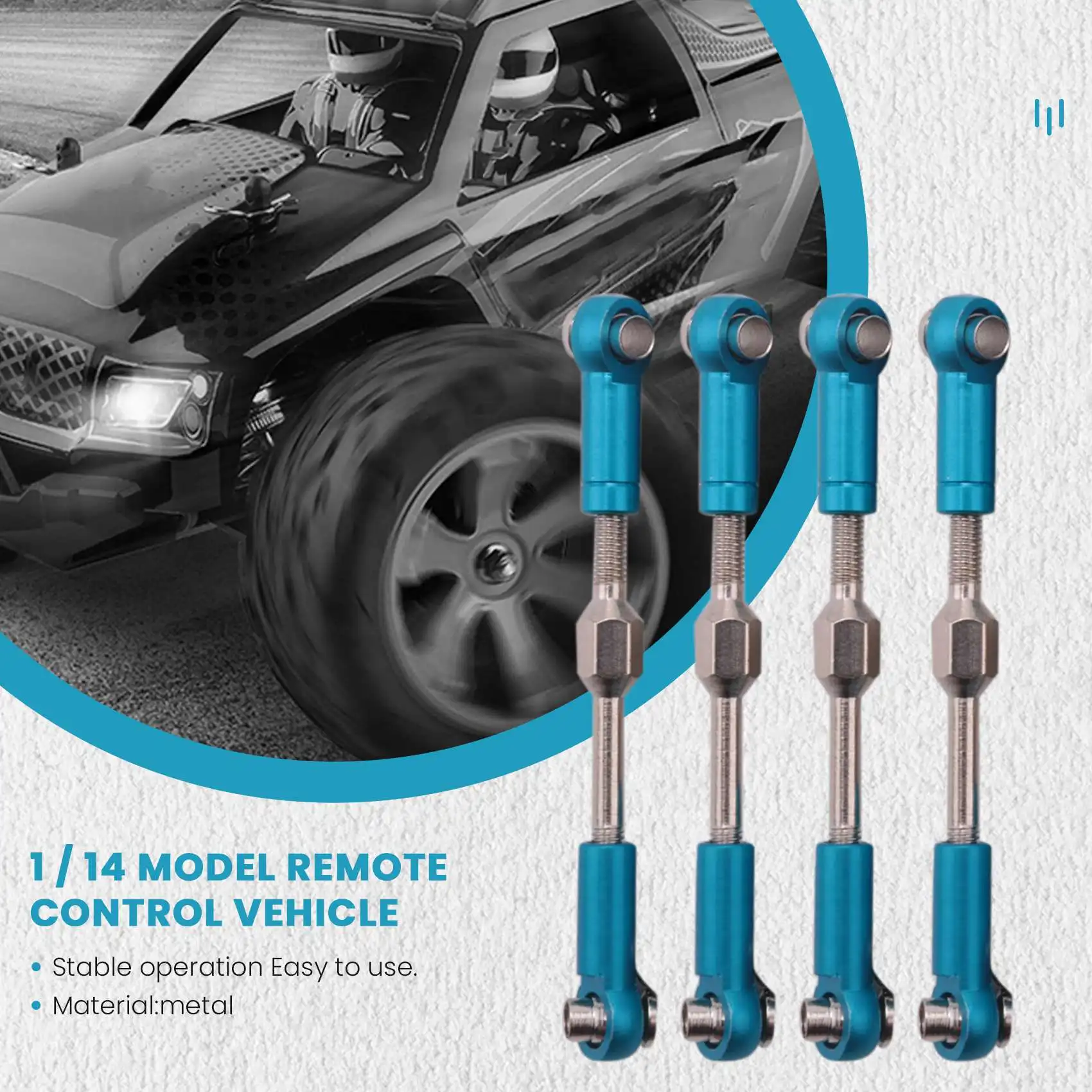 

AA02 For 1:14 144001 RC Car Full Upgrade Spare Parts Metal C Seat Steering Cup Swing Arm Central Drive Shaft,Blue
