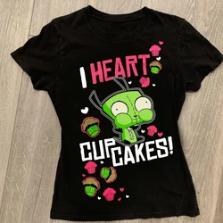 Punk Gothic Sexy Streetwear Slim Baby Tee 2000s Tops Y2k Crop Top Vintage Graphic T shirt Aesthetic Emo Cute Women Short Sleeve