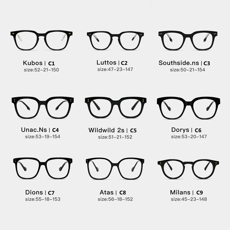 Korean Classic Black Eyeglass Frames for Men's and Women's Anti Blue Light Lenses Reading Glasses Lutto  Vintage Round Eyewear