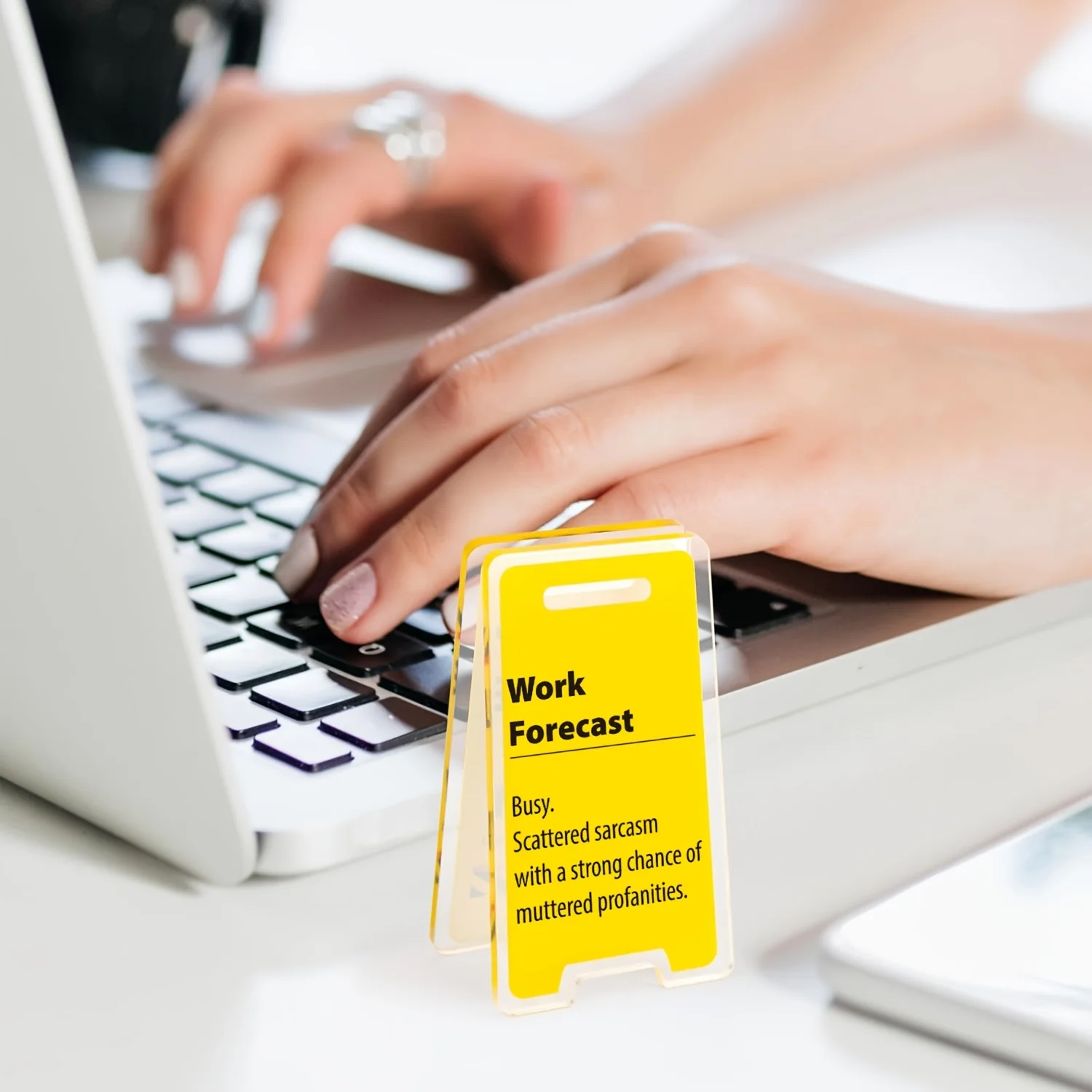 Funny Work Forecast Desk Sign Acrylic Mini Tabletop Decorative Plaque Sarcastic Office Novelty Gift