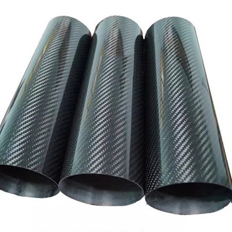 2pcs 79*75*500mm-3K Carbon Fiber Tube Rolled Tube Glass Fiber+3K Surface/Semi-Carbon Material Professional Customization