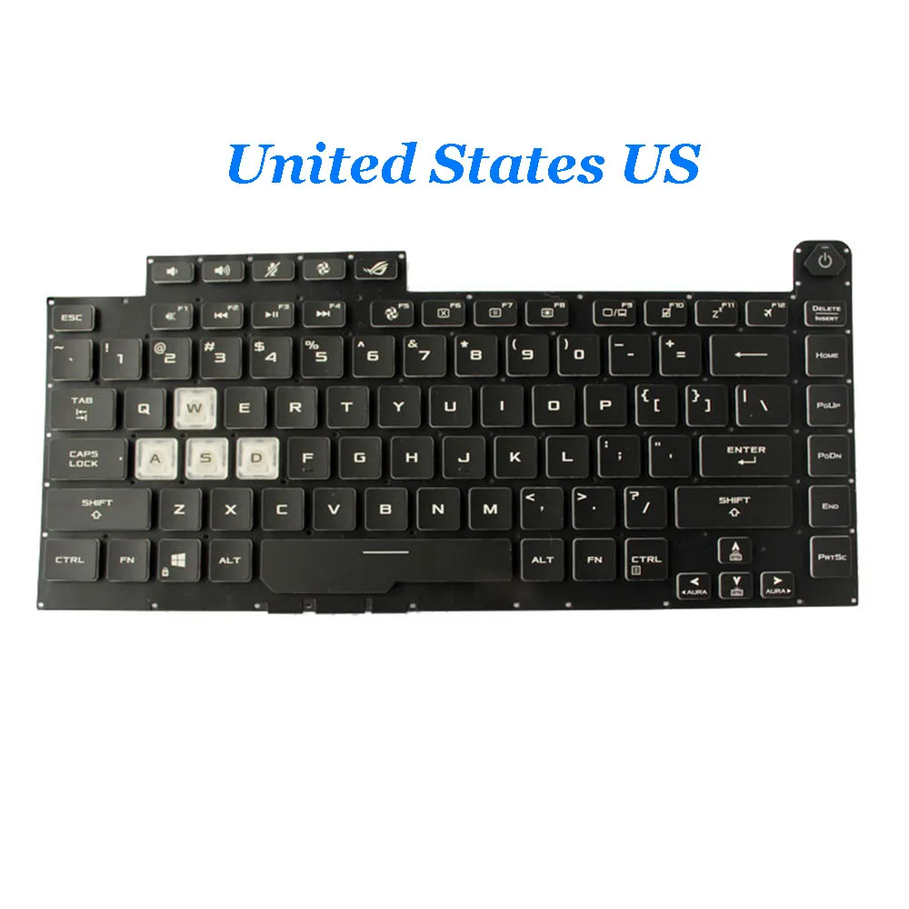 

Клавиатура для ноутбука ASUS ROG Studio 15, США, Япония, для ASUS ROG Studio 15, PX531GV PX531GW G531GU, черная, без рамки с подсветкой