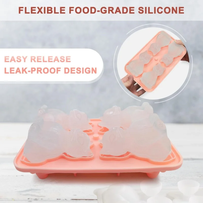 1PC 3D Cat Ice Block Mold Easy to Release Silicone Ice Hockey Device Household Kitchen Ice Making Mold Free of BPA