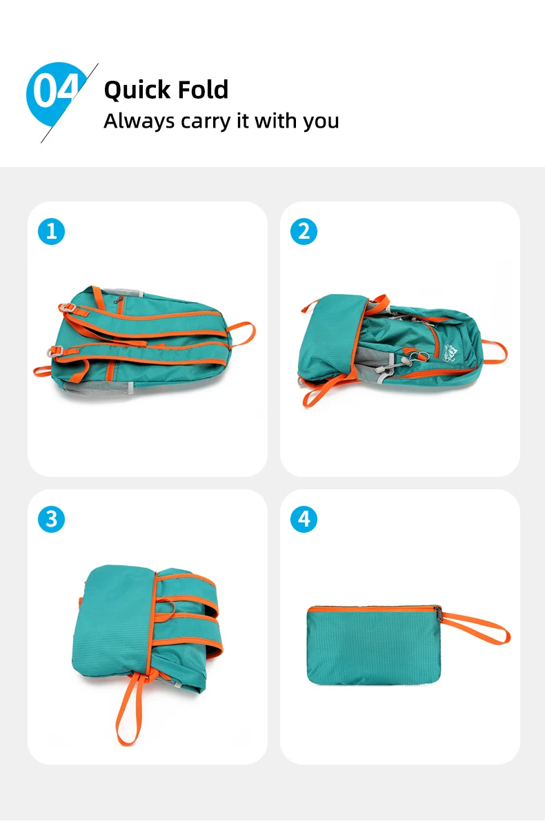 18L Tragbare Faltbare Rucksack Klapp Bergsteigen Tasche Ultraleicht Outdoor Klettern Radfahren Reise Knapsack Wandern Daypack Gipfelpaket wasserdicht verschleißfest Bodybuilding Yoga hohe Kapazität – Detail 11