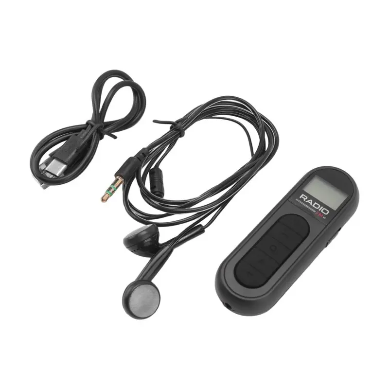 

B68C Rechargeable Portable 76-108MHZ Radio Receiver With Backlight LCD Display Wired 3.5Mm Headphones Durable