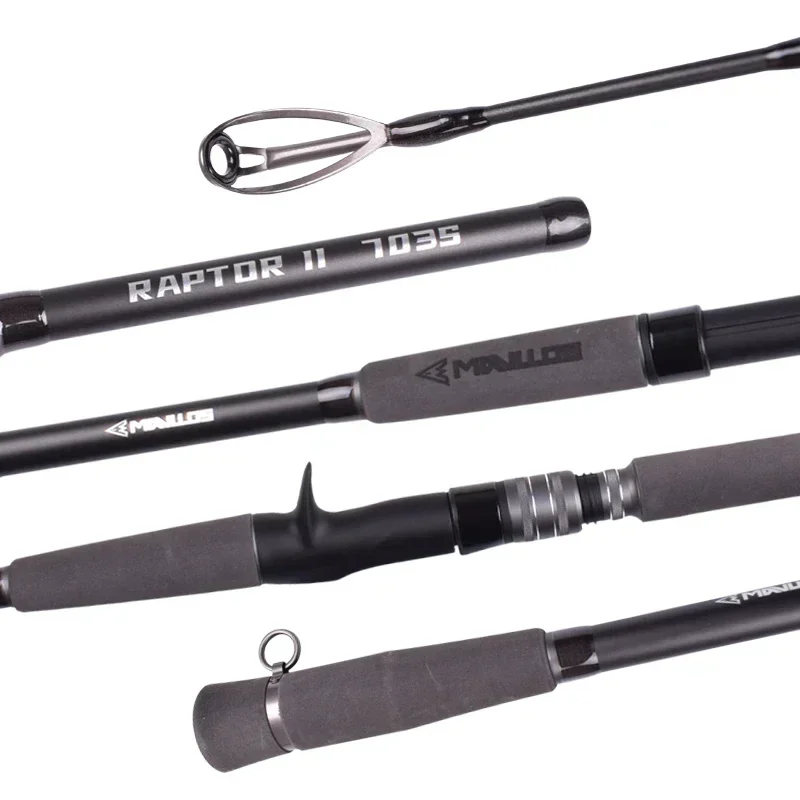 Mavlos RaptorII tonno Casting canna da pesca, Lure 80-250g Line 20-50lb 3 sezioni 2.1M Light Carbon Bass Fishing Spinning Rod