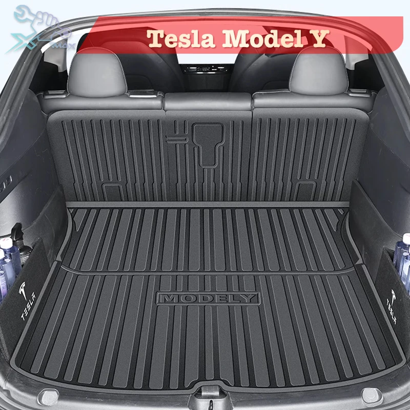 

For Tesla Model Y 2021-2024 TPE Custom Fit Car Trunk Mat All Season Black Cargo Mat 3D Shaped Laser Measured Trunk Liners