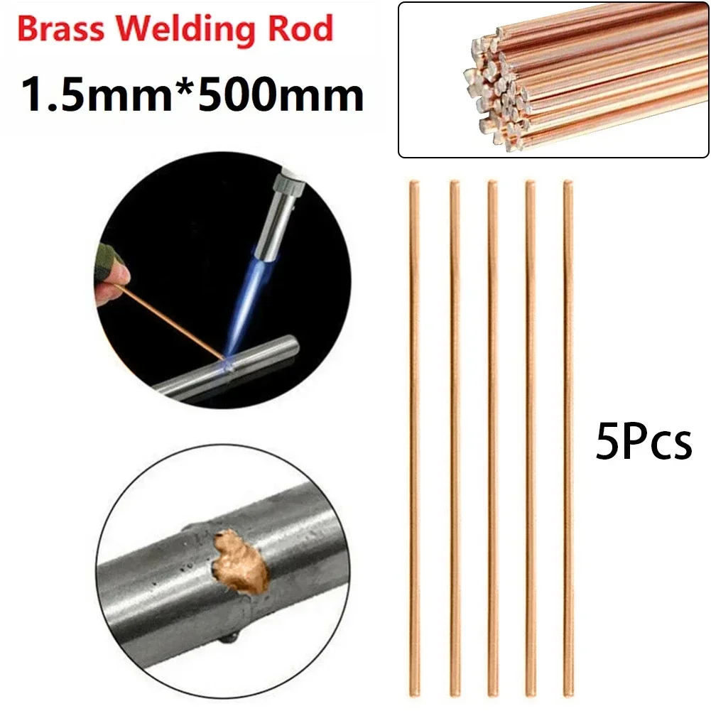 5/10pcs 1/1.5/2/2.5mm Phosphor Copper Welding Rod Soldering Wire For Air Conditioner Refrigerator Copper Pipe Welding 500mm