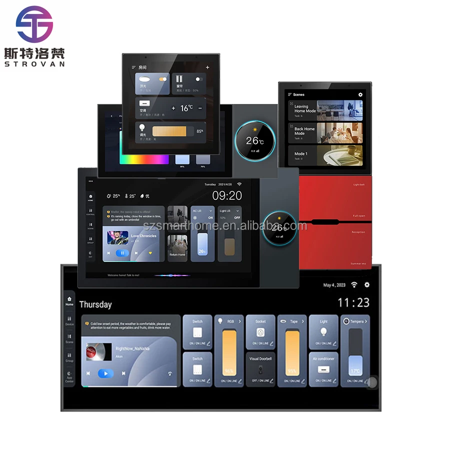 

STLF 7 inch Control Switch Panel Smart Home for Hotel Home Decor Luxury, 100+ Device Control Home Assistant Gateway Black Androi