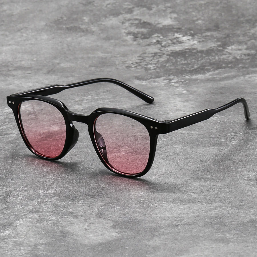 Modische Unisex Kleine Runde Damen-Puder-Rouge-Brille mit Farbverlauf in Rosa, Augenschutzbrille für Damen und Herren, Klassische Metall-Dekorationsbrille