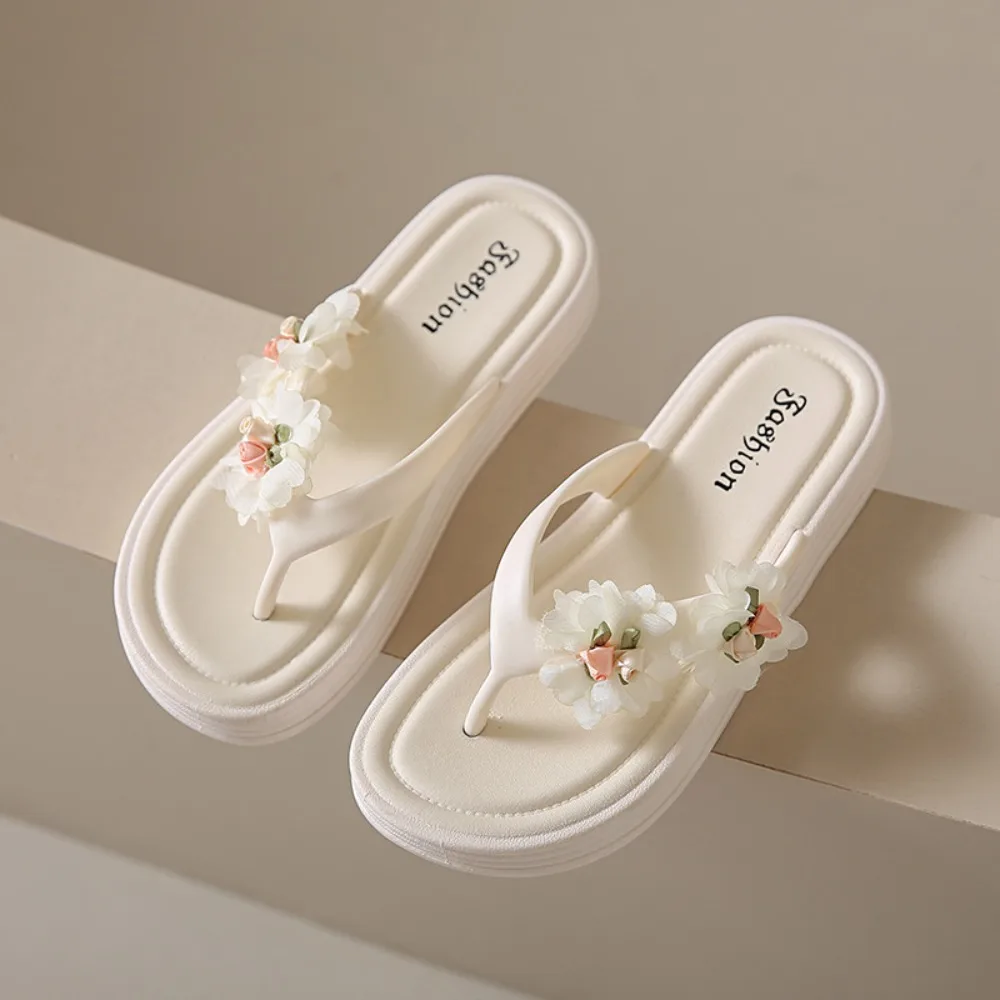 

Casual EVA Flower Flip Flops Flat Thick Sole Slides Sandals Anti-Slip Shoes Beach Slippers Women Girls