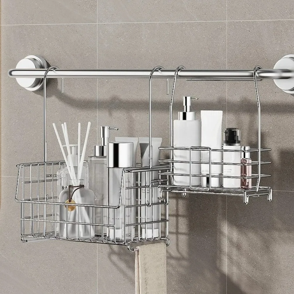 Detachable Stainless Steel Bathroom Shelf Wall Mounted Storage Rack Shampoo Shower Gel Bathroom Organizers Bathroom Accessories