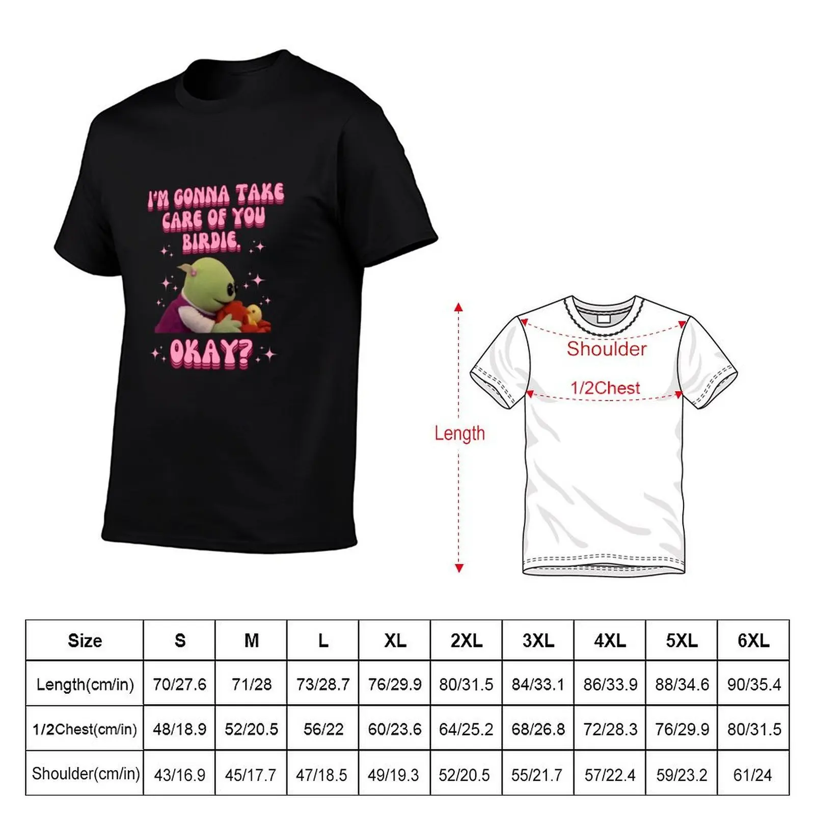 I'm gonna take care of You Birdie Nanalan T-Shirt, Summer Casual Cotton Tee, Oversized Streetwear Tops, Vintage Graphic Print