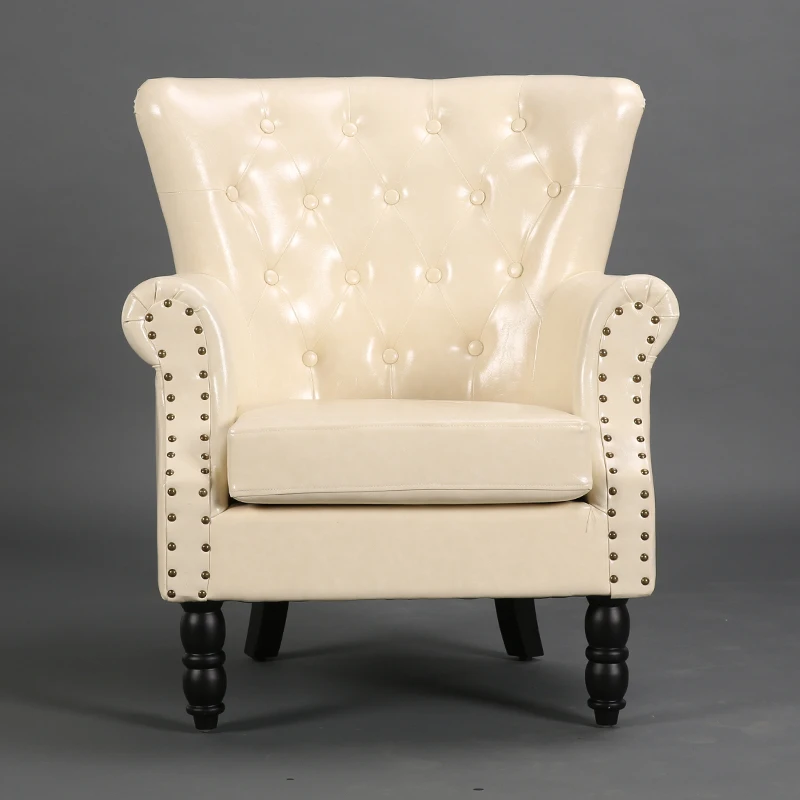 كرسي أريكة فردي من القماش الجلدي الأمريكي