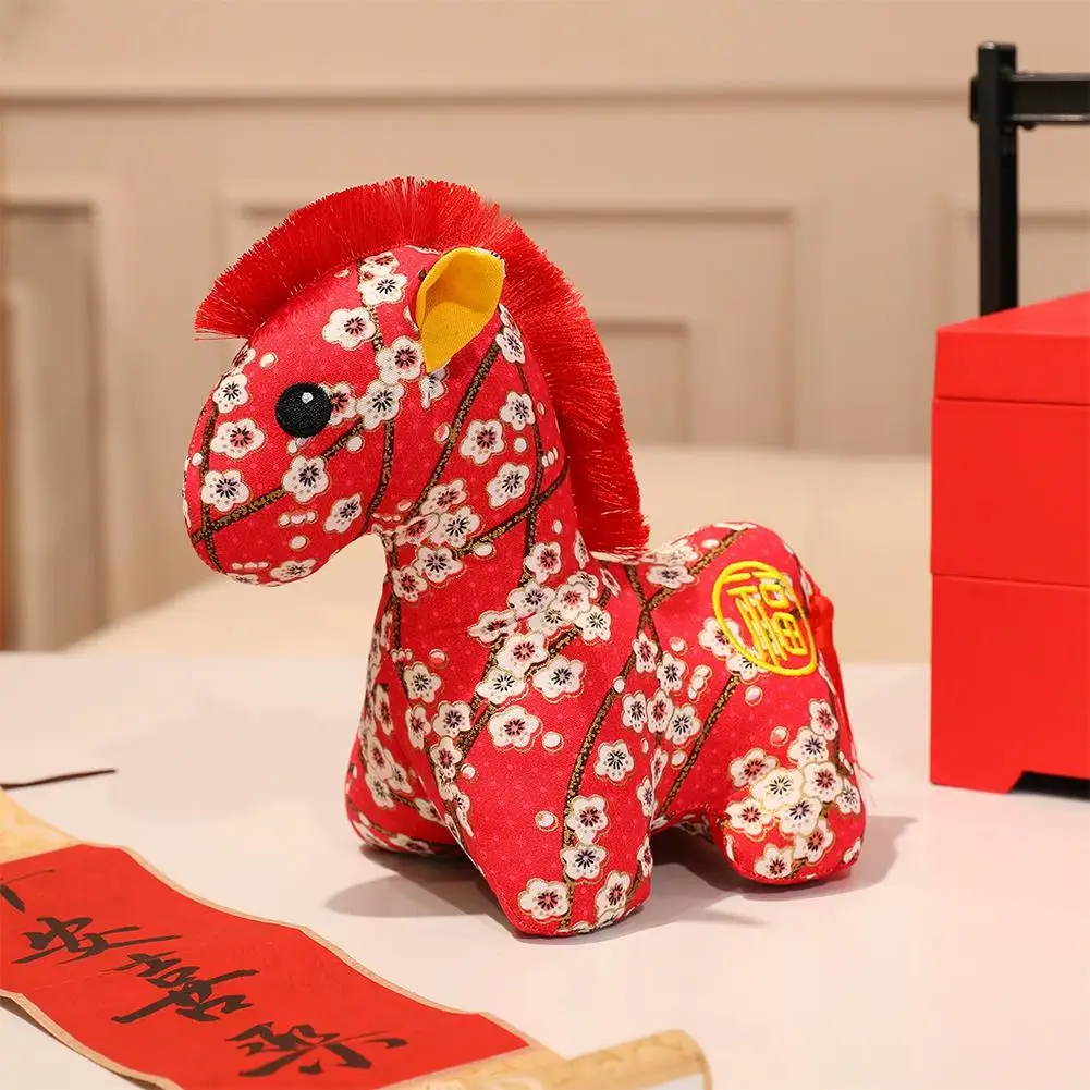 Pluszowa maskotka konia na Chiński Nowy Rok 2026, pięciokwiatowy koń, miękka zabawka, prezent na festiwal, upominek na imprezę.